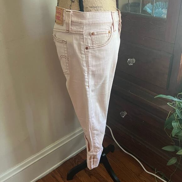 Y2K/90s Vintage Levis Pastel Pink Low Rise Capri Jeans Size 34 Y2K Cropped Denim - Picture 5 of 17